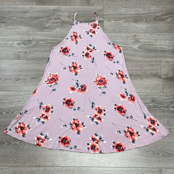 Forever 21+ Lavender Floral Sleeveless Swing Dress 1X - Picture 3 of 13